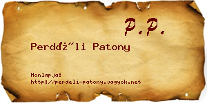 Perdéli Patony névjegykártya